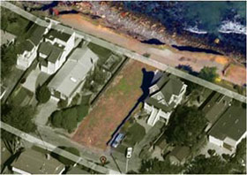 Aerial view highlighting the property